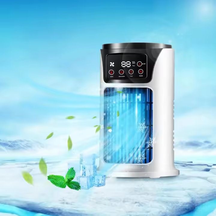 BIT Ventilador de aire acondicionado portátil de 5w, 6 velocidades, ajuste de 6h, aire acondicionado personal mini USB, con tanque de agua de 200ml, ultrasilencioso, resistente al agua, adecuado para dormitorios, oficinas, hogares, escritorios y camping - 1