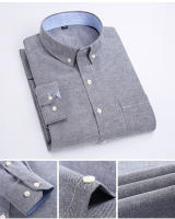 Camisa De Manga Larga Para Hombre Estilo Clásico Y Elegante De Textil Oxford Con Patrón Cuadriculado Moda Slim Social Para Negocios Y Ocio - details 15