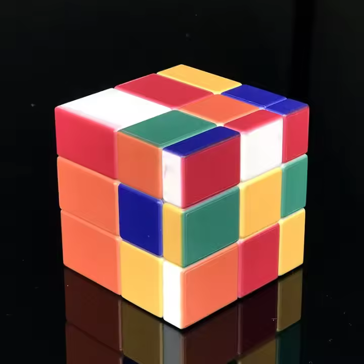 Cubo Mágico De 3x3x3 Colorido Juguete De Puzzle Reductor De Estrés Para Niños Y Adultos Material Plástico Magnético - 1