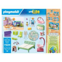 PLAYMOBIL (71609) Dormitorio mylife con Zona de Juegos bebe con cama colgante, cuna de hamaca infantil, caballo de madera, cambiador, trona, cama de matrimonio, My Life - details 3