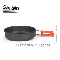 Kit De Cocina Para Camping 1 Pieza Set De Cocina Al Aire Libre Equipamiento De Aluminio Para Viajes Picnics BBQ Con Potencia Plástica - details 5