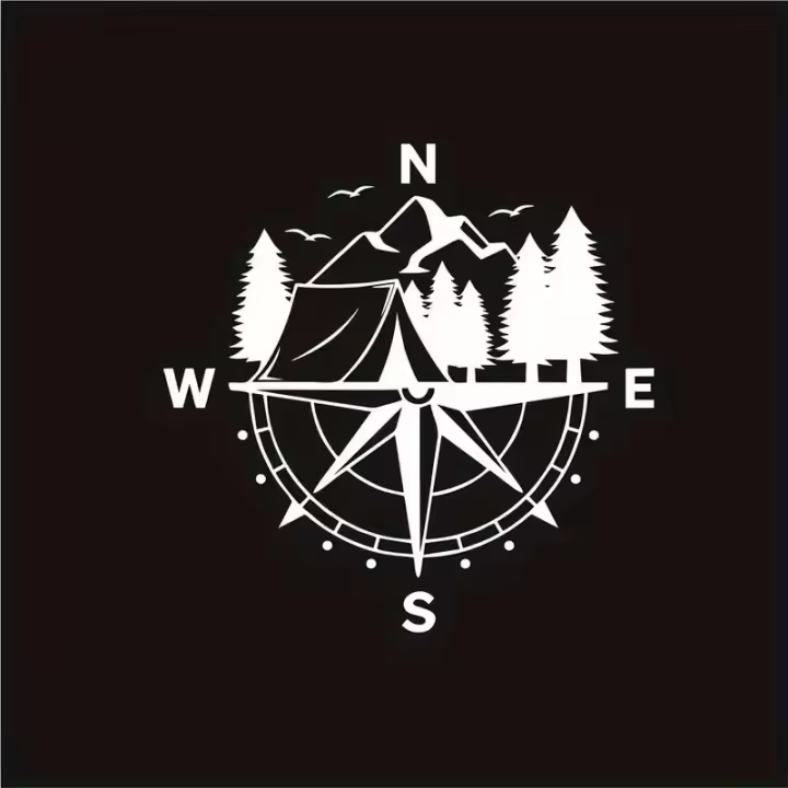 Compass Explorer's Choice Adhesivo Para Vehículo Con Diseño De Montaña Y Carpa Grande Adecuado Para Ventanas De Coches Y Camiones Material De Vinilo - 1