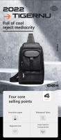 Bolsa De Pecho Tigernu 2022 Nueva Moda Con Diseño Innovador De Cremallera Multi-Bolsillos Impermeable Gran Capacidad Para Viajes - details 1