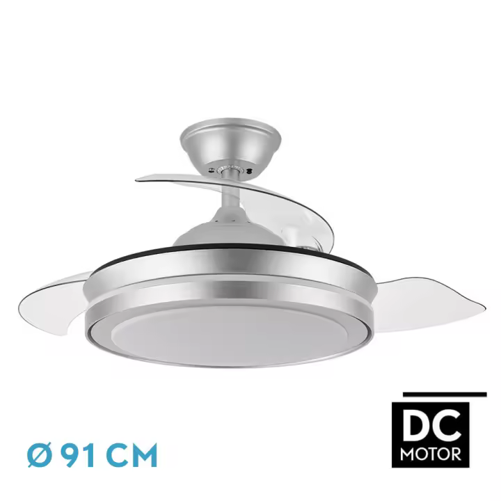 Frabrilamp - Fabrilamp - Ventilador Dc Esparta Plata 91Ø 72w 6120lm 3asp.desp 3000-4000-6000k Remoto+temporizador+memoria - 1