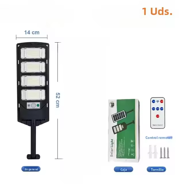 Lámpara Solar LED De Alta Potencia Para Exteriores Iluminación De Calle Dusk to Dawn Impermeable Seguridad Del Jardín Instalación De Montaje Moderno Estilo Uso Festivo - 1