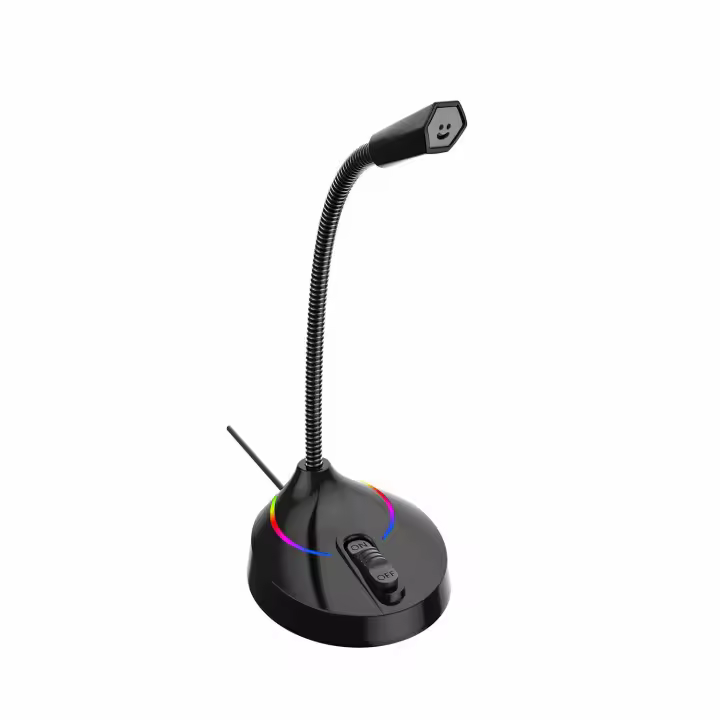 Havit GK55 Micrófono USB para juegos con botón de silencio y luz LED RGB, compatible con  PC, portátil, Mac, PS4, micrófono de sobremesa flexible, iluminación RGB, interruptor de mute, ideal para transmisiones en vivo y chat - 1