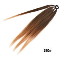 Extensiones De Cabello Sintético Para Cola De Caballo Enredadera De Boxeo En Color Ombre Marrón 26 Pulgadas Con Diadema DIY - details 17