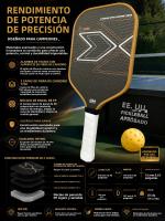 Pala De Pickleball De Titanio Con Cuatro Capas De Fibra De Carbono Y Núcleo De Cera De Azúcar Superficie De Tela Fresada Rugosa Para Mejor Agarre - details 6