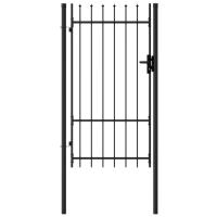 vidaXL Cancela de Valla Sencilla de Puntas Acero Negro Puerta de Jardín Dimensiones 1 x 1 m,  1 x 1.2 m,  1 x 1.5 m y mas - details 3