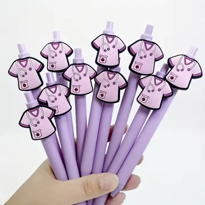 10Pcs Bolígrafo De Succión Médico Serie Morada Para Modelling De Ropa Médica Regalo De Oficina Y Escuela Material Plástico - 1