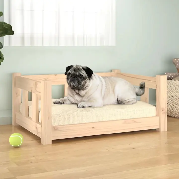Cama para Perros Madera maciza de Pino 65,5x50,5x28 cm - 1