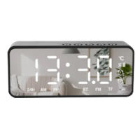 Reloj despertador inteligente Digital Multicional Bluetooth 5,0 Acabado de esesespejo Altavoz Para Room W - details 0
