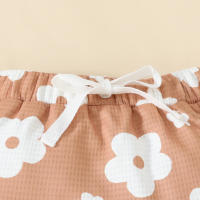 Conjunto Veraniego Para Bebé Niña Con Estampado De Flores Camiseta Y Shorts Con Diadema 2 Piezas Ropa Infantil De Verano - details 15