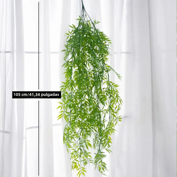 Plantas Artificiales Colgantes 105cm Hojas De Arce Falsas Vínculos De Plástico Para Decoración De Jardín Y Hogar Toque Real - 1