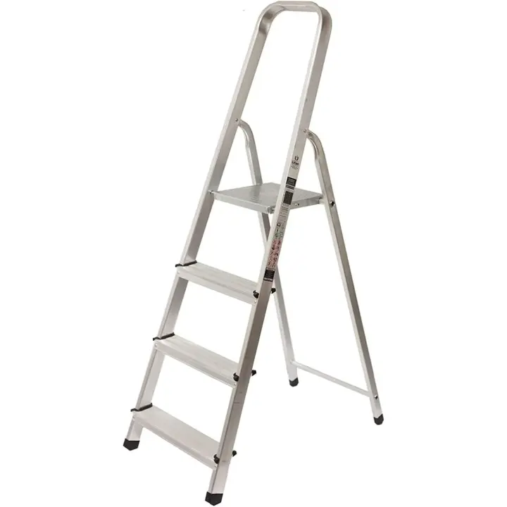 Escalera de Aluminio Plegable 5 Peldaños  Multifunción Antideslizante, Ligera y Resistente Doméstica, fácil transporte y almacenaje. Máxima carga 150 kg. - 1