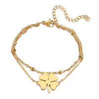 Pulsera De Acero Inoxidable Estilo Clásico Moda Cuatro Hojas De Clover Para Mujer Joyería Fina Regalos De Boda Y Fiesta - details 1