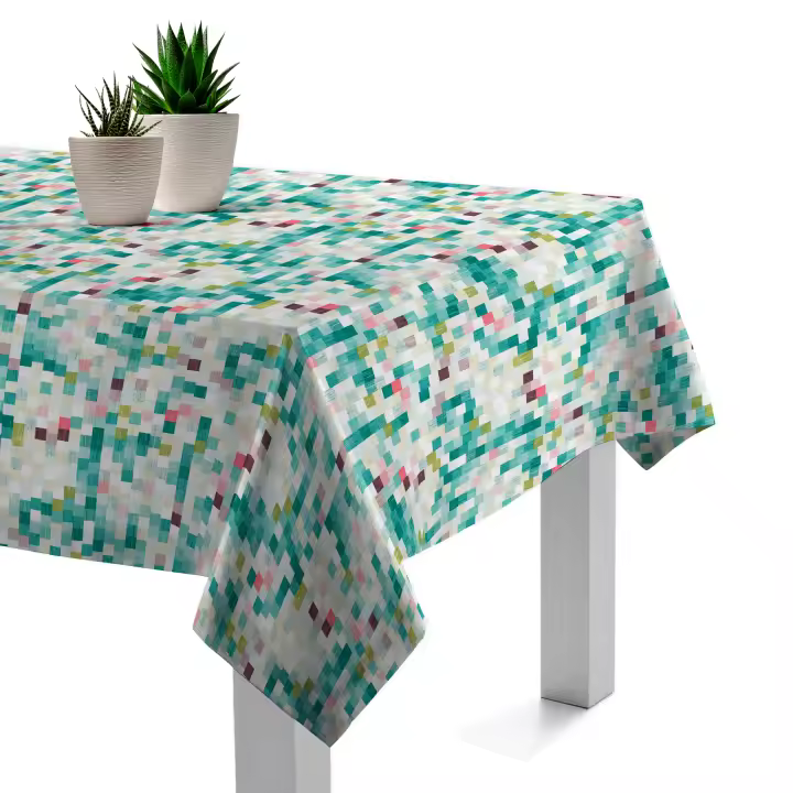 Mantel Resinado Antimanchas Hudson Verde 140x140, 140x200, 140x250 PADUANA - 1