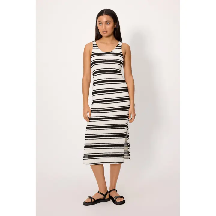 Ysabel Mora - Vestido largo de punto a rayas - 1
