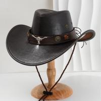 Sombrero De Vaquero Vintage Para Hombre Y Mujer Sombrero De Jazz Gentleman Cowgirl Protección Solar Material De Cuero Sintético Uso Al Aire Libre - details 2