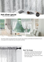 Cortina De Arbolado Silvery Sheer Para Sala De Estar Y Dormitorio Decoración Del Hogar 1 Pieza Moderno Estilo Poliéster Translúcido - details 0