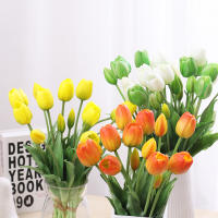 5pcs Flores Artificiales Tulipes Toque Real Alta Calidad Silicona Falso Flor Decoración De Hogar Para Boda Novia Decoración De Habitación - details 5