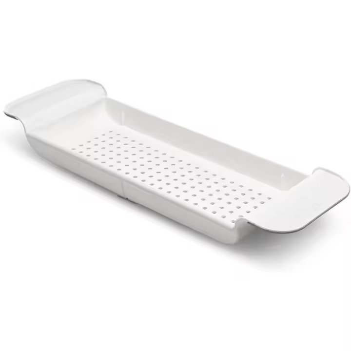 Estante de bañera extensible, apto para bañeras, duchas de plástico y platos de bañera. - 1