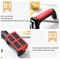 Afilador De Cuchillos Multifuncional De Mano De 4 Segmentos Para Cocina Con Piedra De Afilar Negra Sharpening Stone Afilador Rápido De Acero Inoxidable - details 5