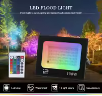 Proyector De Luz Fuente De Iluminación Exterior IP66 Impermeable Con Control Remoto 30W 50W 100W Luz De Calle LED RGB Para Exterior - details 0
