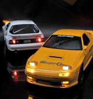 Coche De Acción Initial D Mazda RX7 RX-7 FC Escala 1:24 Con Sonido Y Luz Vehículo Diecast Para Niños Regalos Material Metálico Sin Batería - details 4