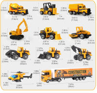 Camiones De Ingeniería De 12 En 1 Miniatura De Aleación Vehículo De Construcción Para Niños Juguetes De Cargador Y Excavadora Regalo Para Niños De 4 a 6 Años - details 14