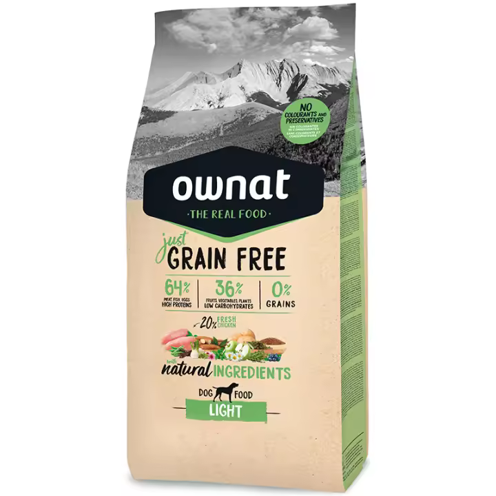 OWNAT JUST GRAIN FREE ADULTO LIGHT PIENSO PARA PERROS 3Kg - 1