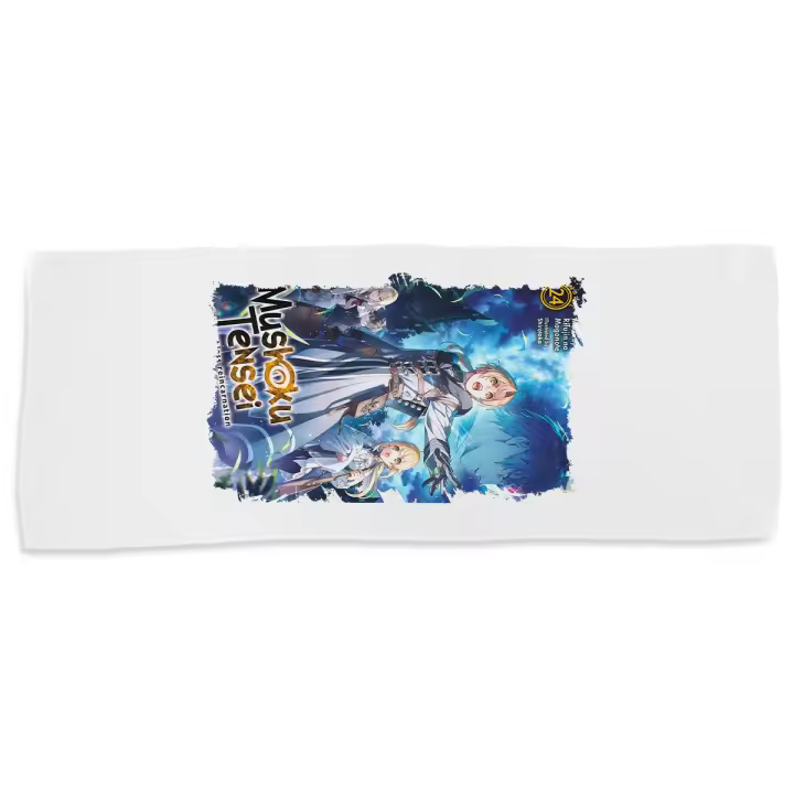MERCHANDMANIA TOALLA MEDIANA GIMNASIO ABSORBENTE mushoku tensei serie anime ultima temporada manga suave con bolsita - 1