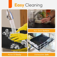 5-Pack Almohadillas De Horno Antideslizantes No Adherentes Para Horno Eléctrico Reutilizables Tapetes De Cocina Teflon Tejido De Fibra Resistentes Al Calor Fácil De Limpia - details 6
