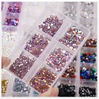 Kit De Diamantes Champagne Para Uñas Con 6 Cuadrículas De AB Cristales Planos Para Arte De Uñas Y Diseño De Manicura DIY Colores Mixtos - details 1