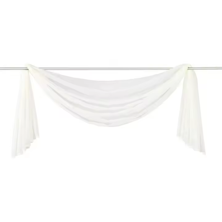 1 paquete de cortina de gasa transparente para dormitorio, sala de estar, boda, blanco crema, 140 x 600 cm - 1
