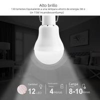 Lámpara Solar Con Ventilador Y Panel Solar Recargable LED Para Exteriores Luz De Camping Solar AC DC Moderna IP65 ABS - details 2