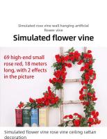 Vine De Flores Artificiales De Rosa 2.5m 1.8m En Blanco Y Rosa Para Decoración De Bodas Y Habitaciones Hecha De Seda - details 0
