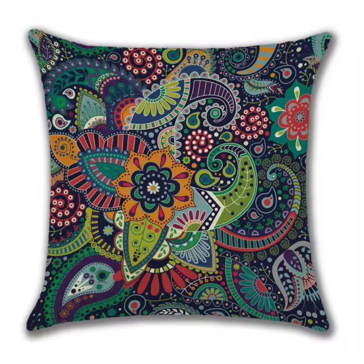 Juego de 4 fundas de almohada con diseño floral de 18 x 18 pulgadas, fundas de cojín cuadradas decorativas de verano de 45 x 45 cm, fundas de cojín con flores de colores para sofá - 1