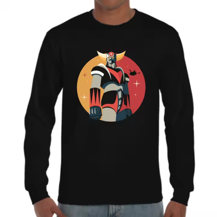 The Fan Tee Camiseta Manga larga de HOMBRE Mazinger Z Puños fuera EGB Afrodita Anime Retro 80 106 - 1