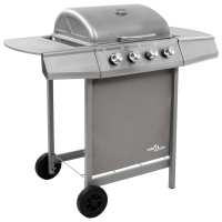 vidaXL Barbacoa de Gas con 4 Fogones Quemador Parrilla Asador Cocinar Color Negro,  Negro y plateado,  Plateado y mas - details 2