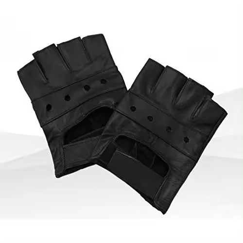 Valmoni Sport Valmonisport Guantes Medio Dedo de Piel Genuina para Gym y Ciclismo - 1