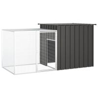 vidaXL Jaula de conejos acero galvanizado 200x91x100 cm conejera Color Antracita,  Gris, y mas - details 0