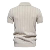MOV-2024 Primavera y novedad de verano, suéter Polo de lana de talla europea para hombres, camiseta informal con solapa de manga corta para hombres, top - details 2