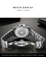 Reloj De Cuarzo Para Hombre CADISEN 2024 Reloj De Negocios De Lujo Con Cronógrafo Resistente Al Agua Material De Acero Inoxidable Cristal De Zafiro - details 9