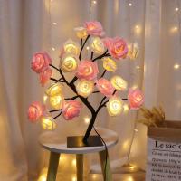 Lámpara De Noche En Forma De Rosas Con 24 LED Luz Fairy USB Para Decoración De Hogar Fiesta Navidad Boda Dormitorio Regalo - details 1