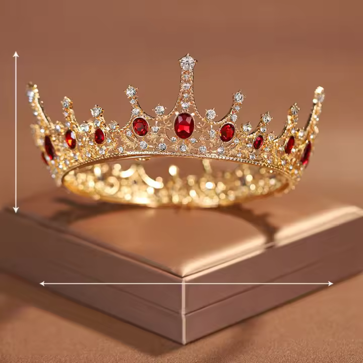 Diadema De Estilo Barroco Para Boda Corona Redonda Elegante Para Cumpleaños Fiesta De Princesa Disfraz Y Fotografía - 1