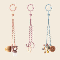 Cadena De Chupete Ajustable Para Bebé Con 2 Clips Cadena De Botella De Succión Accesorios Para Carrito De Compras Y Juguetes Para Mordedor De Silicona - details 0