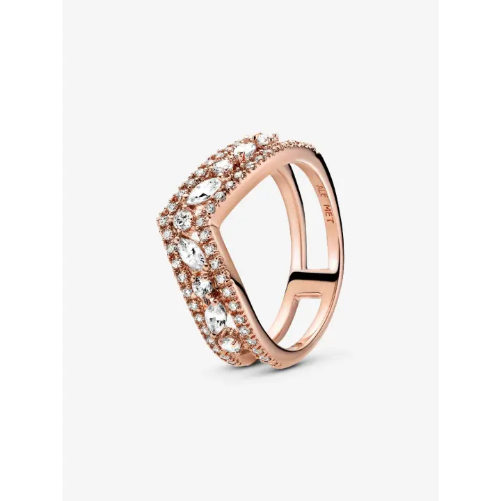 Pandora - Anillo de Doble espoleta with Marquesa brilliant-Baño de Oro Rosa de 14 K - 1