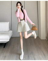 Falda Mini Plisada De Lana Para Mujer Estilo Callejero Invierno Prepa Escuela Kawaii Saias A-Line Corta Con Shorts - details 7