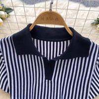 YuooMuoo Vestido Corto A-Line De Moda Y2K Para Mujer Manga Corta Estilo Casual Rayado Tejido Suave Vestido De Verano Para Calle Mujeres - details 10